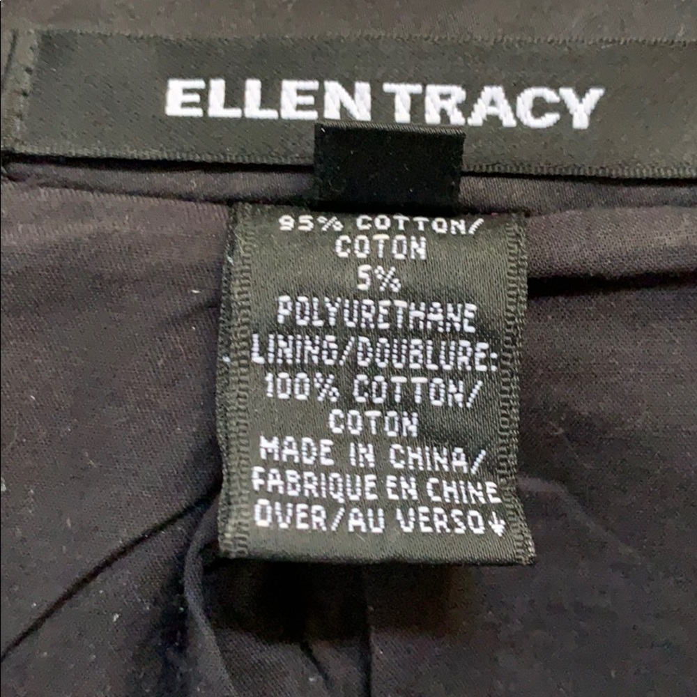 Ellen Tracy sz 12 Heavy Cotton lined black dress. 43” L 19.5”across. Bottom kick - Picture 9 of 11